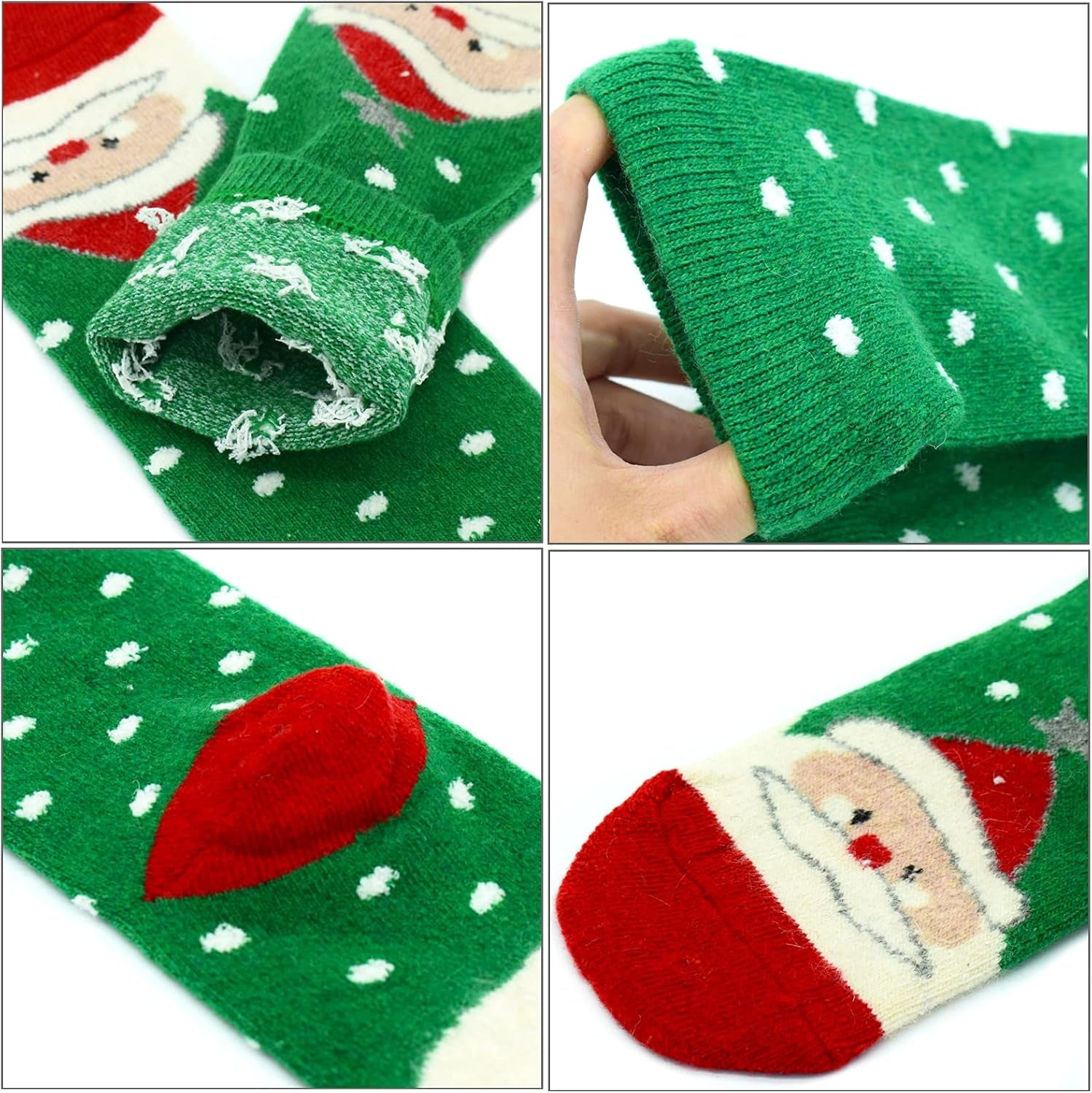 5Pack Womens Vintage Winter Soft Warm Thick Cold Knit Wool Crew Socks, Multicolor, Free Size